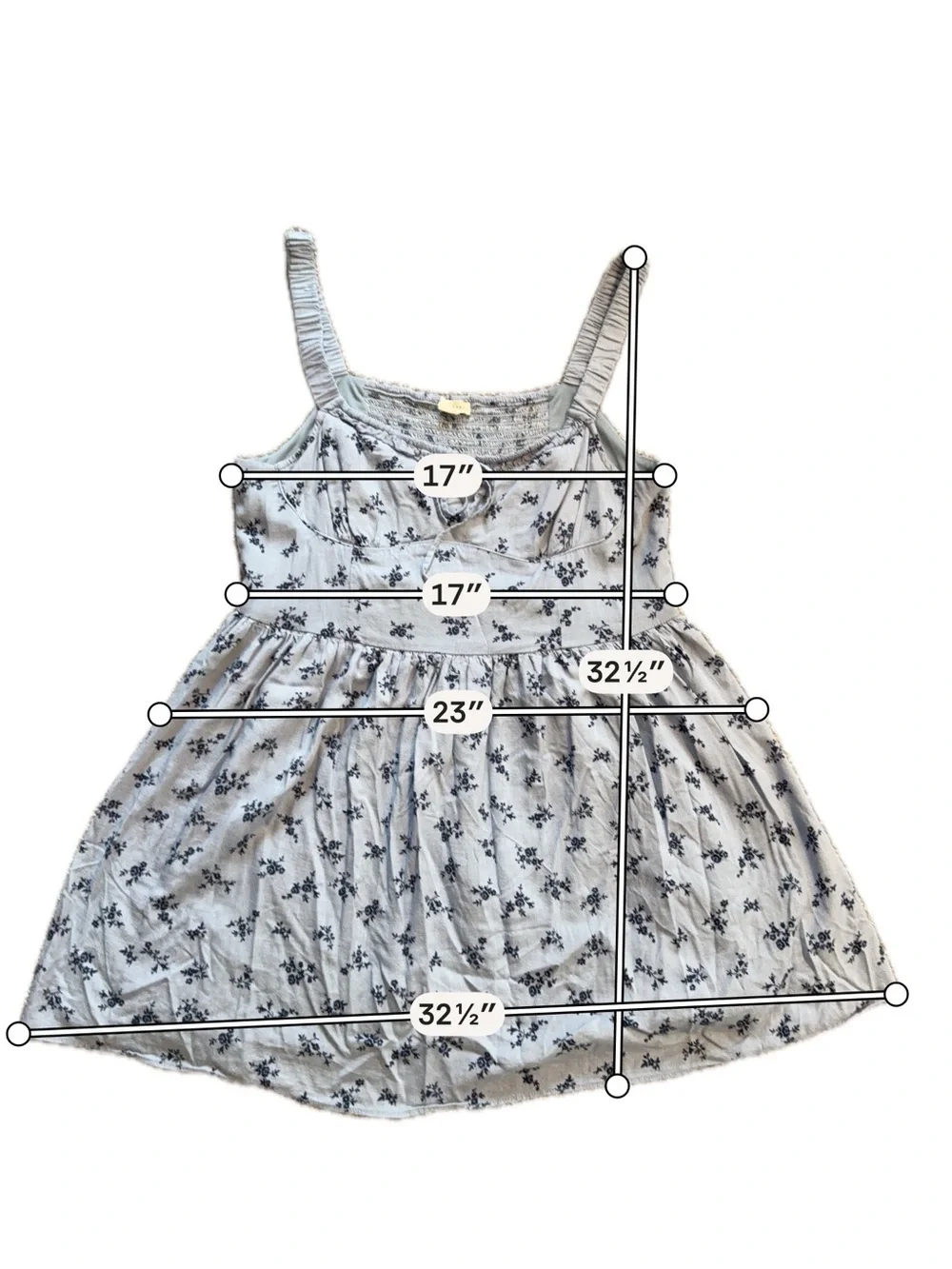 Aeropostale Light Blue Floral Mini Dress with Tie Front